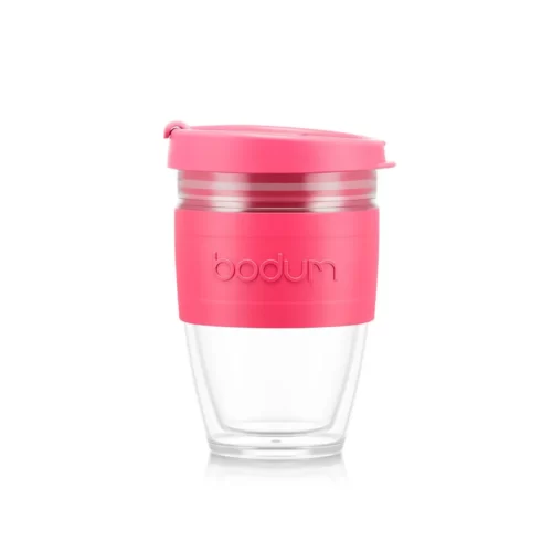 JOYCUP termo puodelis, 250ml, rožinis, skaidrus plastikas