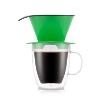 POUR OVER kavos filtras ir dvigubų sienelių puodelis 300ml, plastikas
