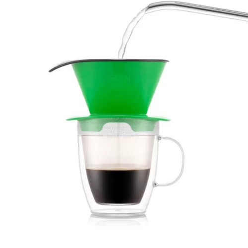 POUR OVER kavos filtras ir dvigubų sienelių puodelis 300ml, plastikas