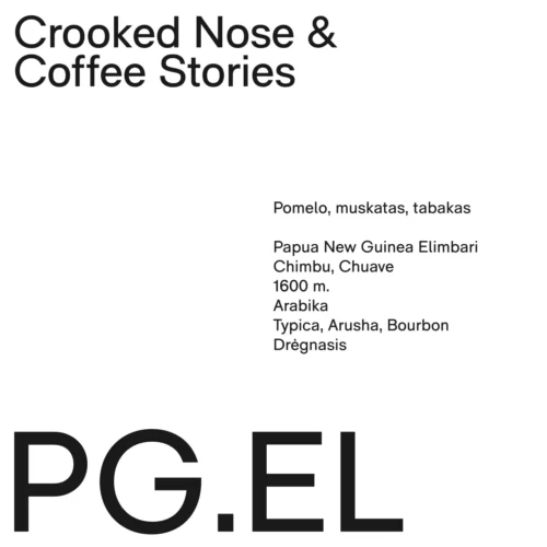 Kavos pupelės Papua New Guinea ELIMBARI, 200g, CROOKED NOSE & COFFEE STORIES derior.eu
