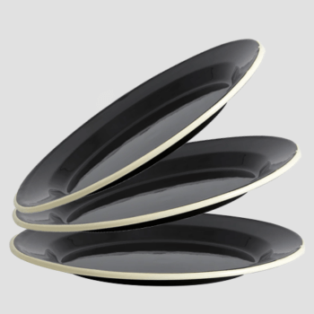GINGER, lėkštė, 26 cm, metalas/emalė, juoda, NORDAL